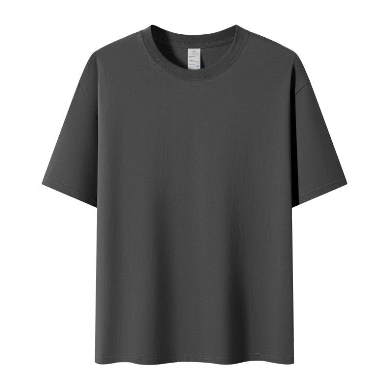 210G algodón peinado de hombro camiseta de cuello redondo de verano coreano ropa de trabajo de mangas cortas camiseta publicitaria personalizada impresión image 9