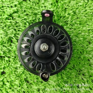 51#61# Black fishing wheel with bearing hand throwing wheel raft fishing wheel front wheel ice fishing reel