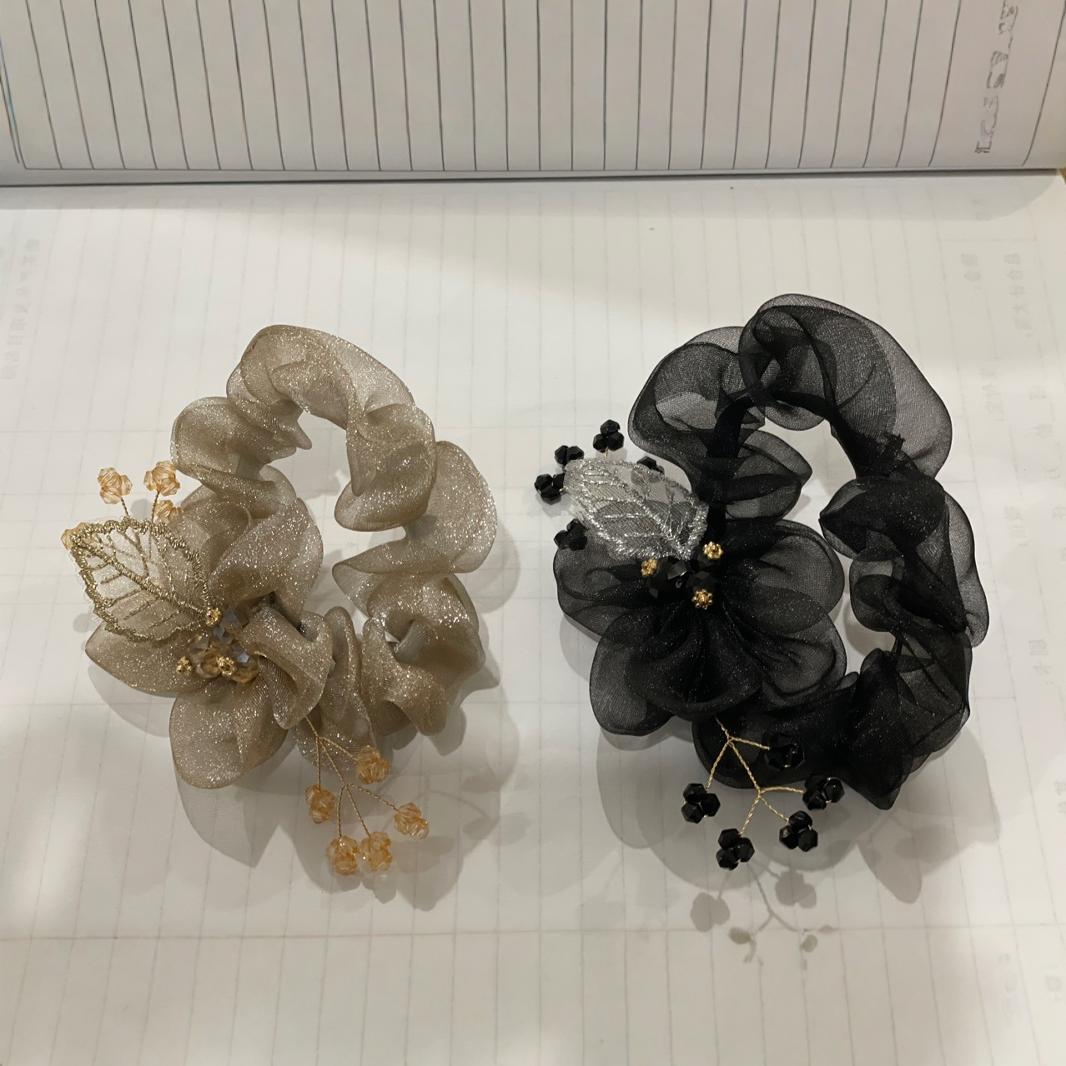 [단일 Gipsophila] 헤어 액세서리 해바라기 organza 대장 헤어 링 기질 헤어 로프 고급 감각 헤드 로프 헤드 플라워