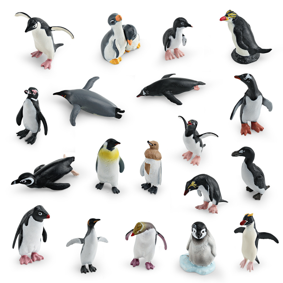 Cross-border simulation wild penguin model Emperor penguin Crested penguin Humboldt penguin Little penguin decorative piece