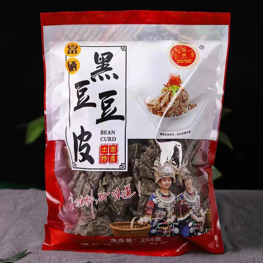 富硒黑豆豆皮条 驼奶豆皮500g 火锅食材豆制品干货腐竹皮豆腐皮