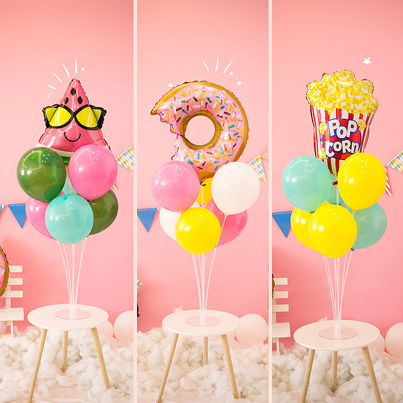 卡通桌飄氣球裝飾生日立柱支架透明底座創意生日派對場景套裝布置