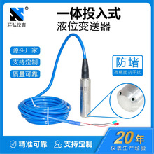 一体投入式液位变送器水位计传感器输出4-20mA RS485静压式液位计