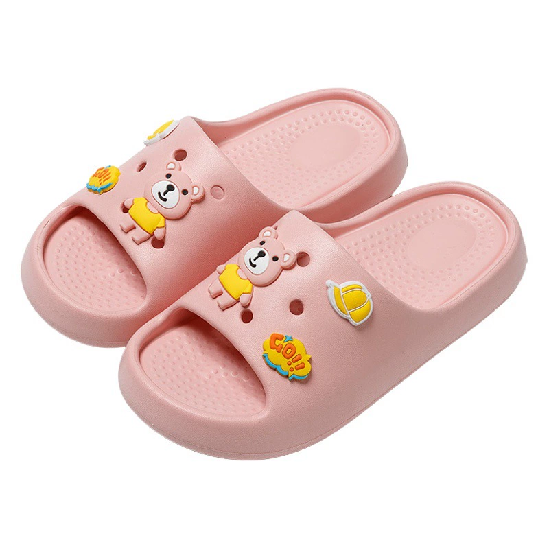 Детские тапочки, нескользящие, для мальчиков, детей среднего и старшего возраста, летние домашние тапочки для ванной, мультяшные тапочки, стиль для родителей и детей для девочек