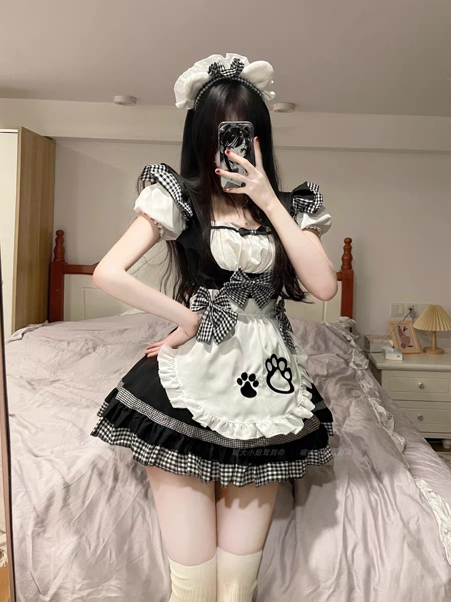 女仆装cos可爱女佣猫咪大码少女lolita连衣裙洛丽塔cosplay服装