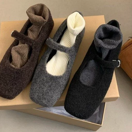 Ощутите иностранные меха туфли для женщин, носи 2024 новые осенние и зимние французские ретро темперамент плоские туфли Мэри Джейн