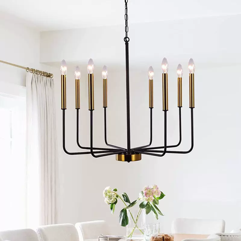 美式乡村枝形吊灯铁艺现代简约复古工业风餐厅餐桌吧台蜡烛吊灯