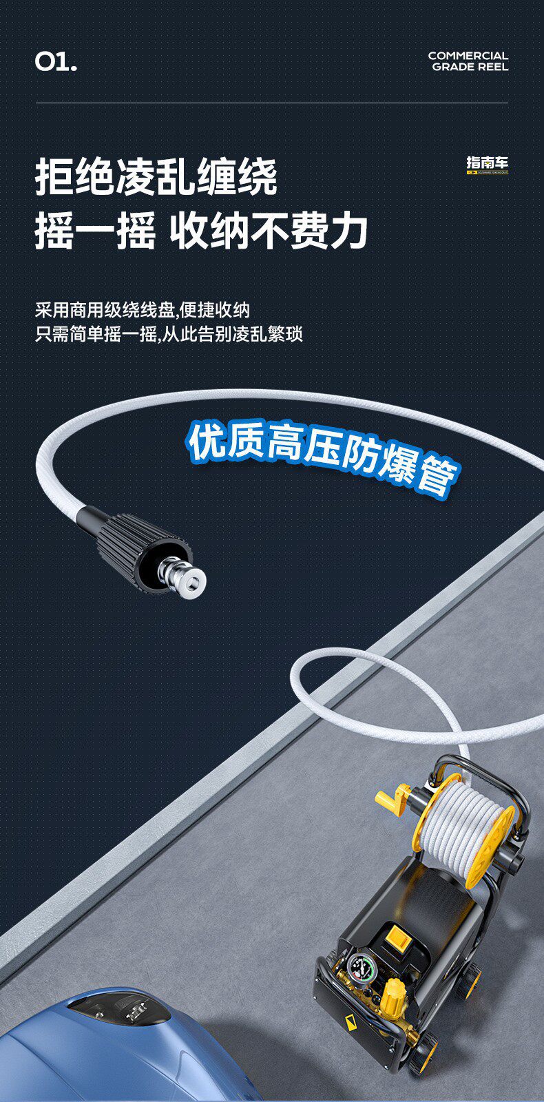 Guide Car High-Pressure Water Pump for Home Use, New Model 220V High-Power Cleaning Car Wash Gun, Super Powerful Floor Cleaner