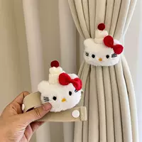 2 костюмов! Симпатичные KT Cat занавески Спальня гостиная занавески декоративные петли эластичные веревки для девочек сердце