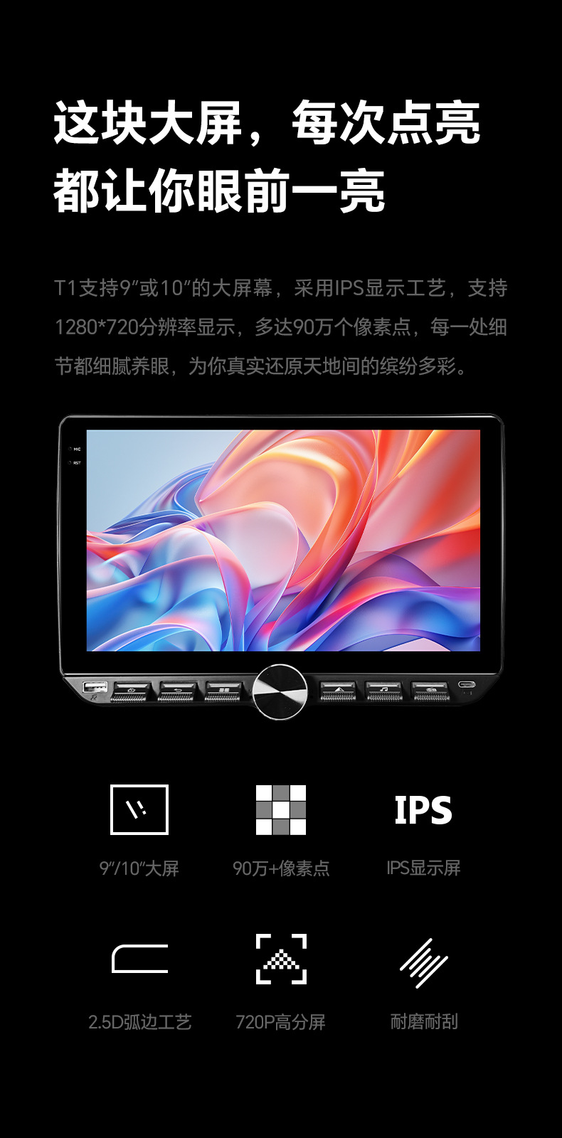 Car-Mounted 10inch Versatile Gps Navigation Universal Dvd Car Player with Button Knob and Central Control Integrated Machine with Carplay