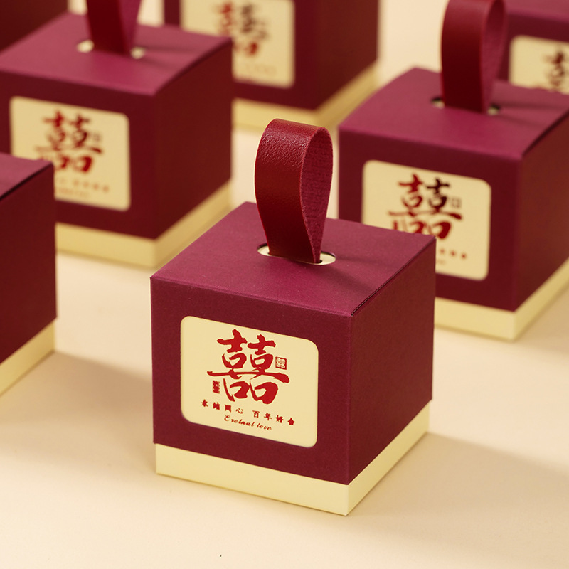 2025新型砂糖箱結婚喜糖箱高級感結婚式砂糖箱手提げ喜糖袋小礼箱空箱|undefined