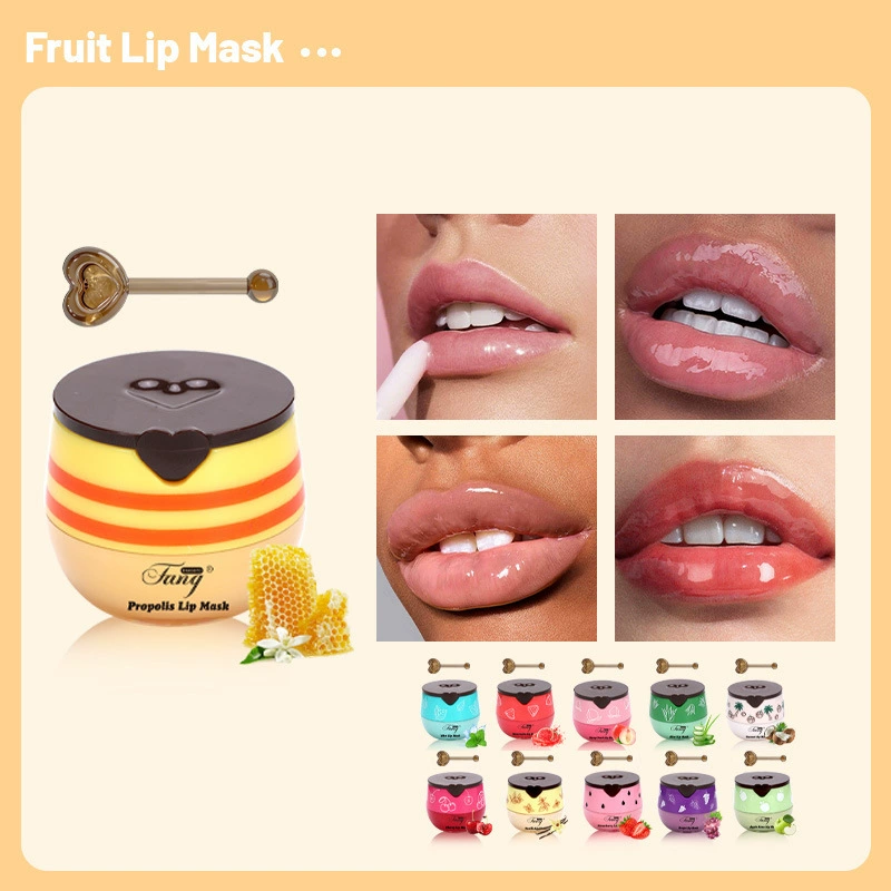 Набор трансграничных скрабов для губ, увлажняющий и стойкий, с мультяшным рисунком, милый медовый горшок, предотвращает сухость и разглаживает линии губ.