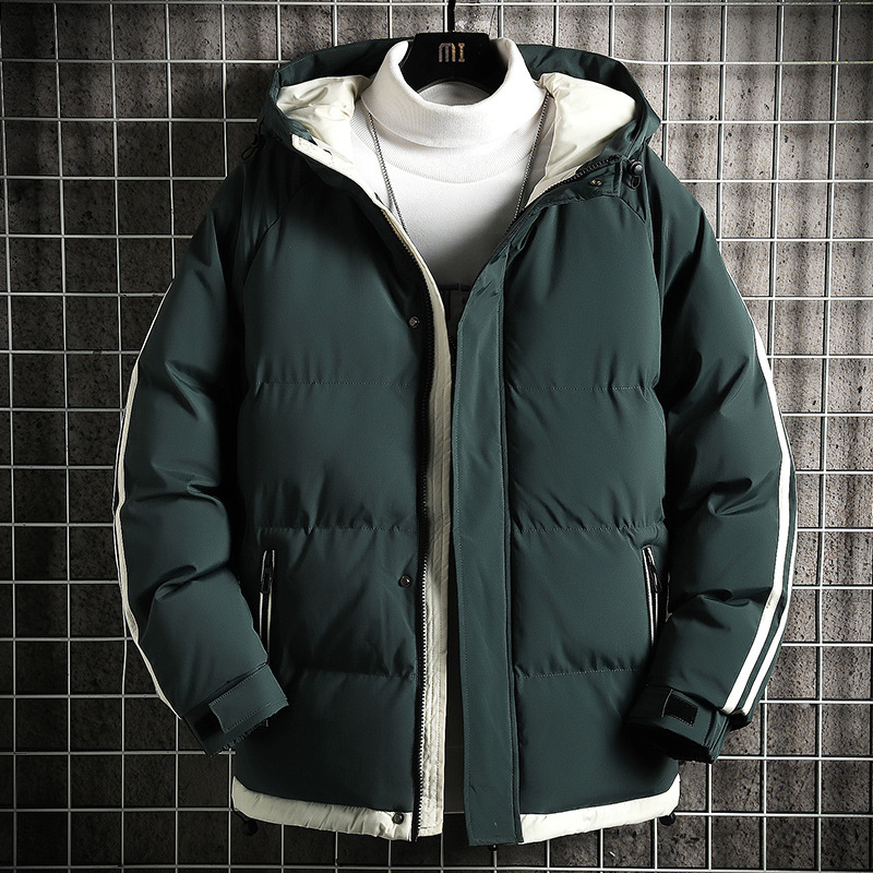Chaqueta Acolchada con Capucha para Hombre de Poliéster Térmica y Cortavientos para Invierno image 8