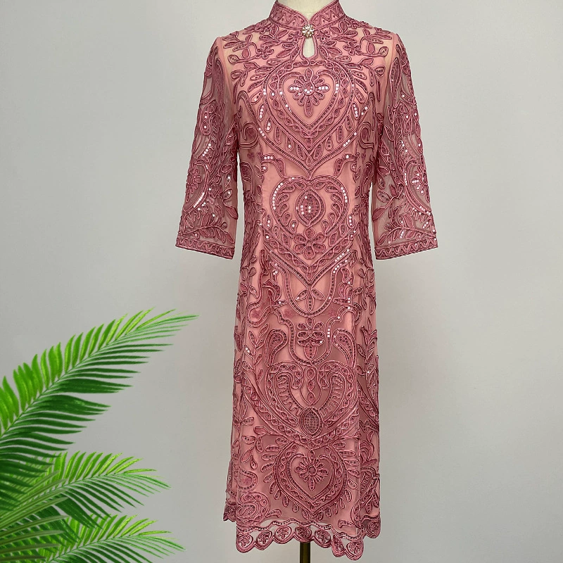 Шэньчжэнь бренд женская сумка бедра платье большого размера весеннее и осеннее свадебное платье вышивка