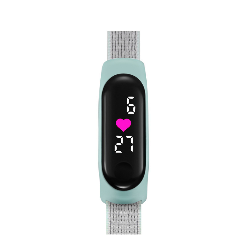 2023 amor en forma de corazón reloj LED pantalla táctil correa de velcro impermeable para niños fácil de usar conjunto pulsera aplicable 3