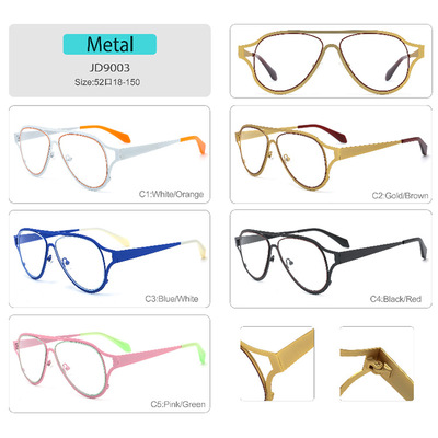 2022 new pattern Metal optics Eyeglass frame fashion Box Cross border Europe and America Ladies Plain glasses