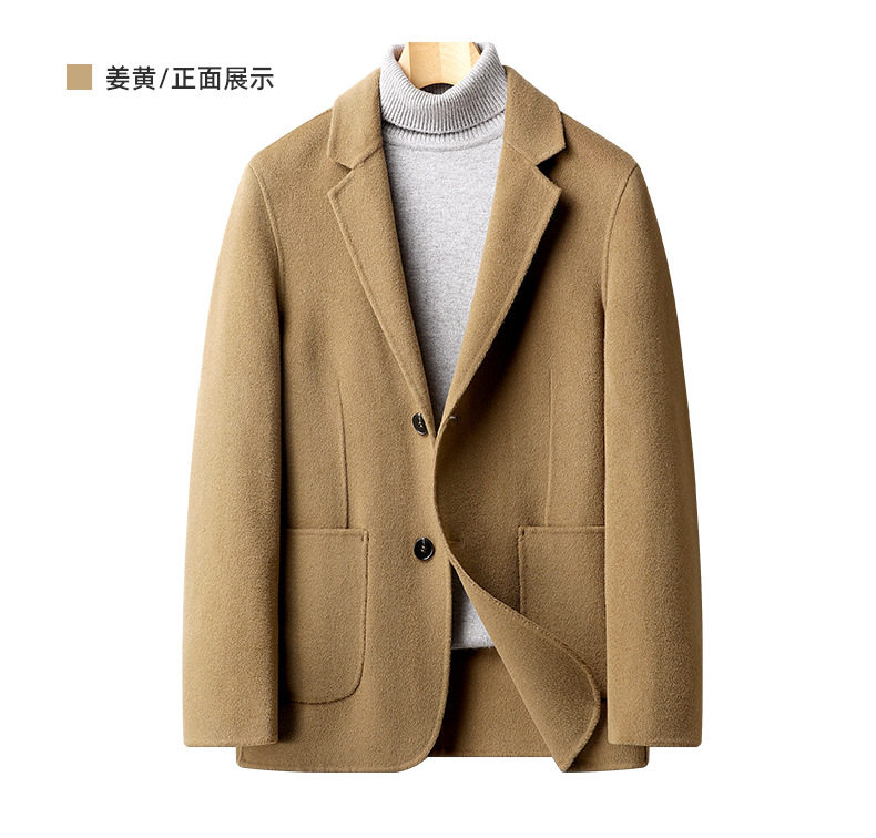 Áo vest nam dáng ôm cổ vest một hàng hai nút chất liệu len lông cừu — Màu xám, Màu đen, Vàng nghệ, Xanh Lam Xám chi tiết 18