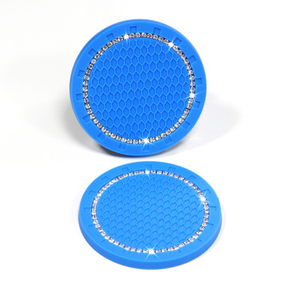 2021亚马逊版权新款汽车用品 严选镶钻车载杯垫 PVC软胶汽车杯垫