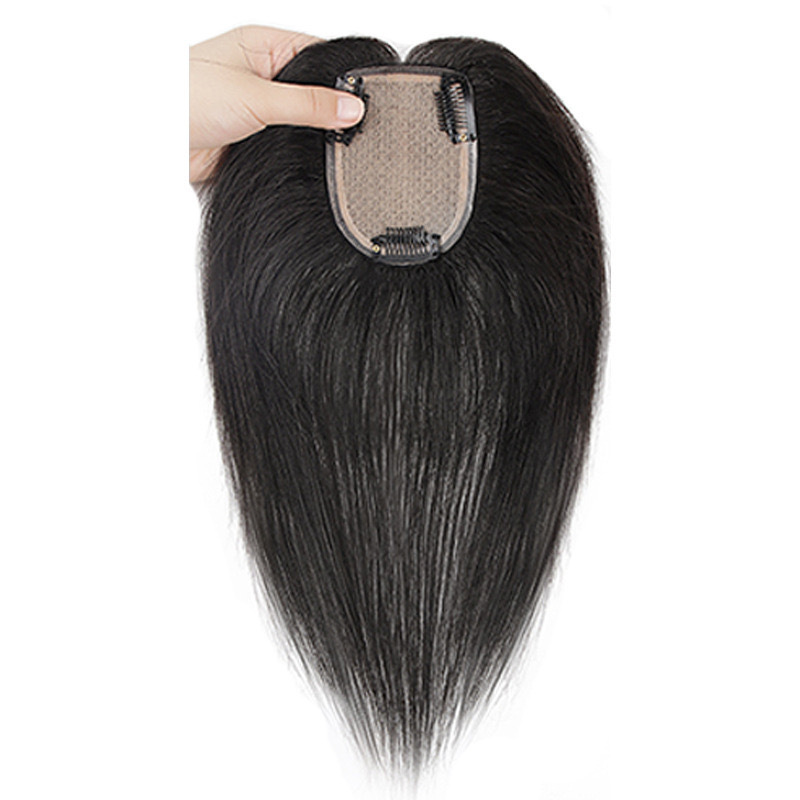 Xuchang Wig Covers White Hair and Increases Hair Volume. Double Needle Wig Piece for Women with Fluffy and Natural Human Hair Replacement Piece on Top of Head