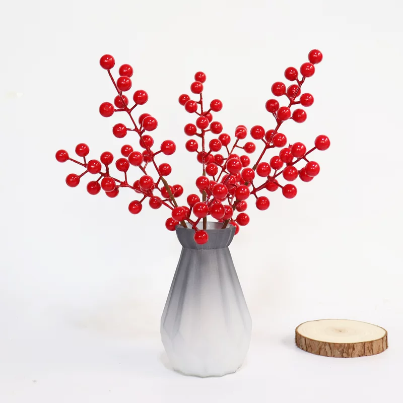 Новый год объятия ведро holly плод стол DIY украшение плод удачи пенка красный плод гостиная ваза рождественское украшение