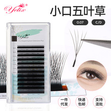 小口窄口五叶草5D跨境自然浓密不散根编织美睫专用批发嫁接假睫毛