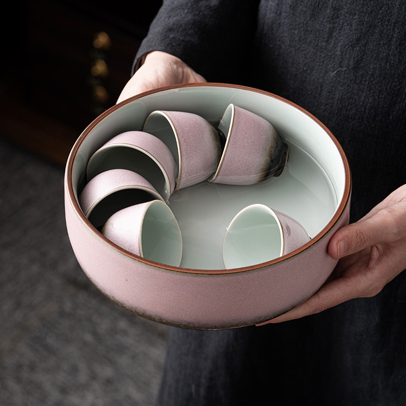 Kiln-Turned Tea Washing Tank, Large Extra Large Water Bowl, Kung Fu Tea Set Accessories, Ceramic Cup Washing Pen Washing Basin, Household Chinoiserie