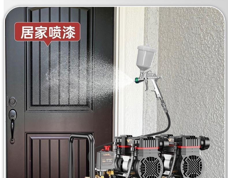 Industrial-grade air compressor, small 220v air pump, oil-free woodworking low-noise portable air compressor