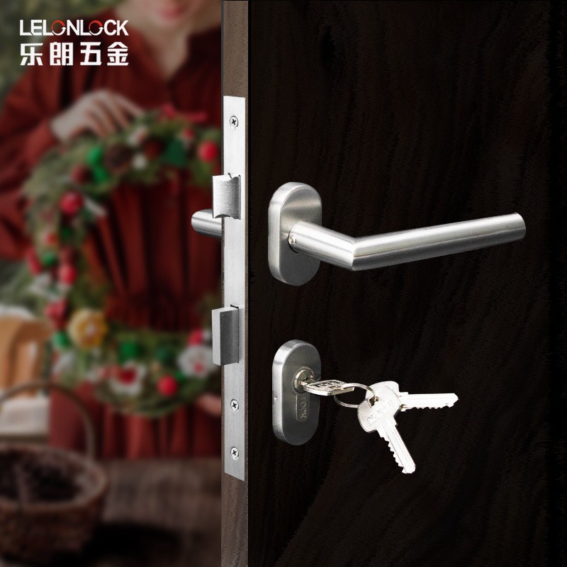 Acero inoxidable estándar europeo 304 puente roto mango de puerta de aluminio marco de puerta de borde estrecho mango de separación mango de cerradura de puerta abierta de aleación de aluminio