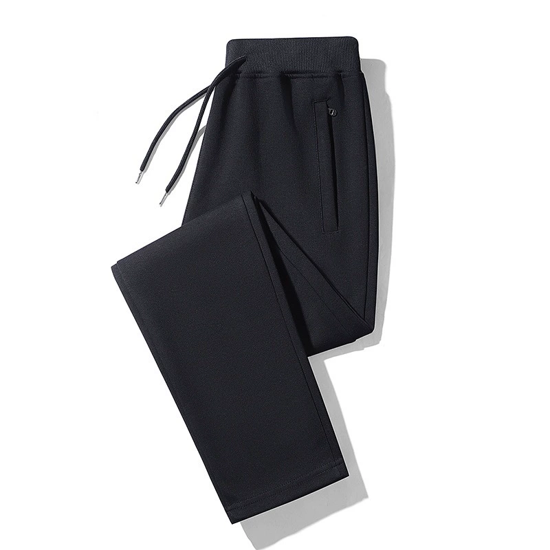 Men's cotton autumn trousers for leisure with zipper, plus size