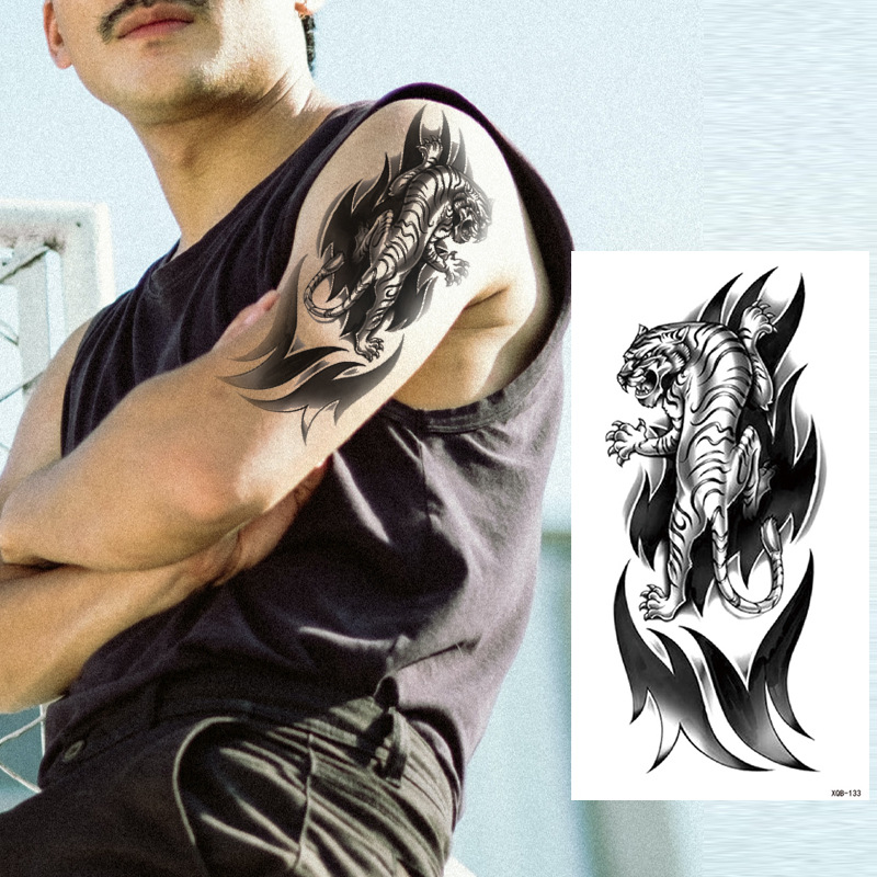 Pegatinas de tatuaje dibujos animados flor brazo pegatinas medio brazo completo oso ciervo divertido transfronterizo color creativo tatuaje pegatinas al por mayor