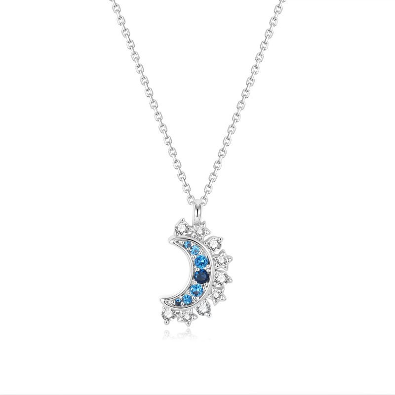 Stacked Star Moon Clavicle Chain Embracing Sun and Moon Pendant Necklace Body Jewelry detail image 9