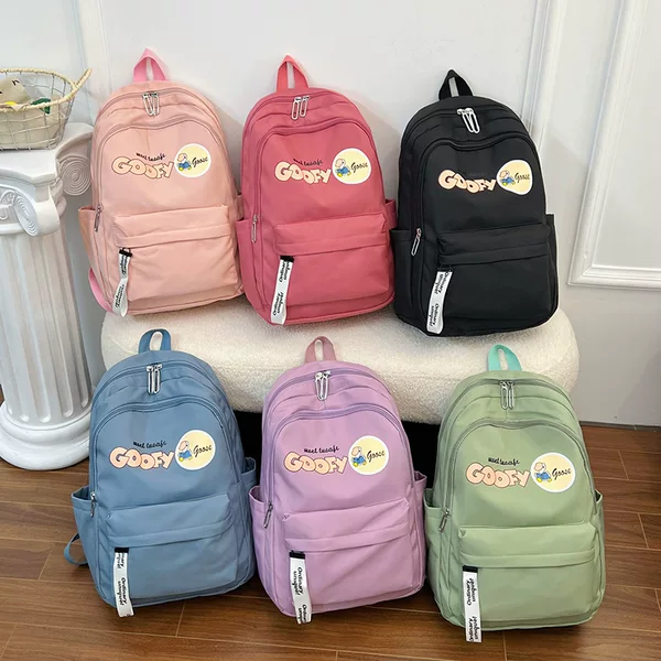 Cross-border backpack for men and women, middle and high school student school bag, large capacity, simple and lightweight, spine-protecting, back-to-school season campus backpack