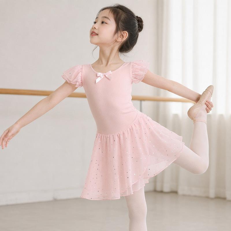 Children's Dance Dress Women's Amazon Cross-border Supply Ballet Practice Dress Sequin Design Body Performance Dancing Dress