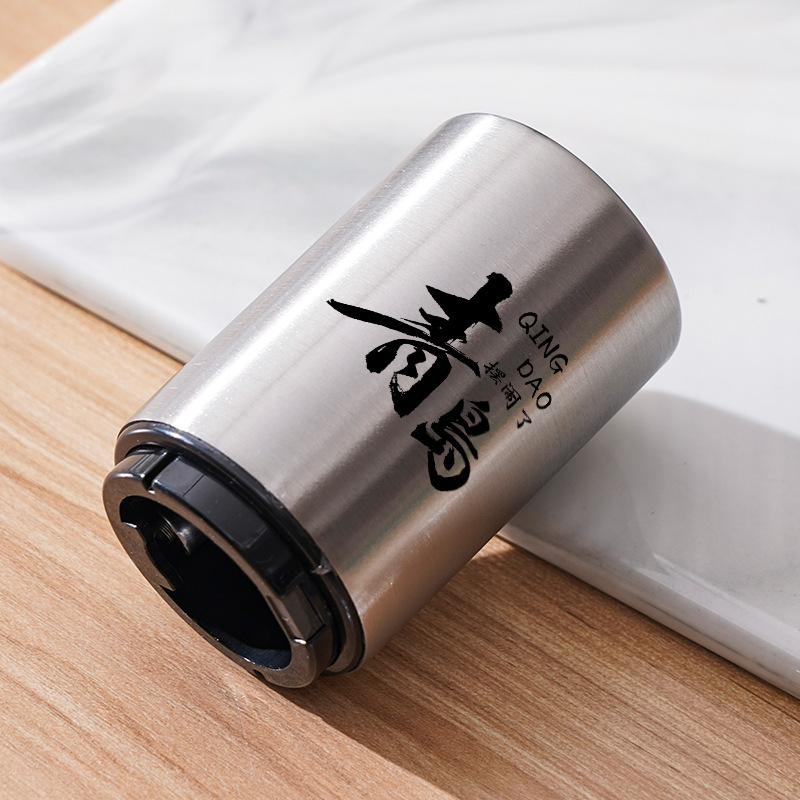 Abridor de botellas de cerveza explosivo transfronterizo abridor de botellas de acero inoxidable creativo Abridor de tapa automático de presión puede imprimir logotipo