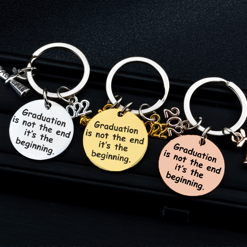 2022 Graduation Is Beginning .. Lettering Stainless Steel Keychains Graduation Season Gift display picture 3