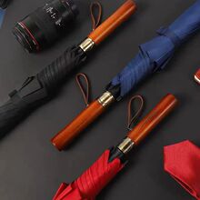 木柄雨伞定制logo刻字可印图片名字复古直杆伞定做长柄广告伞防晒