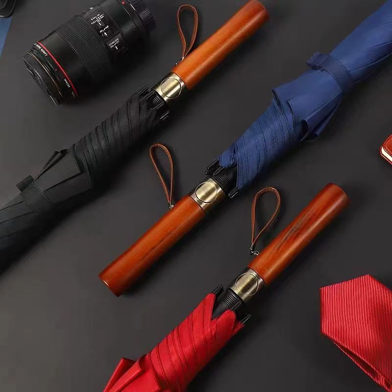 木柄雨伞定制logo刻字可印图片名字复古直杆伞定做长柄广告伞防晒