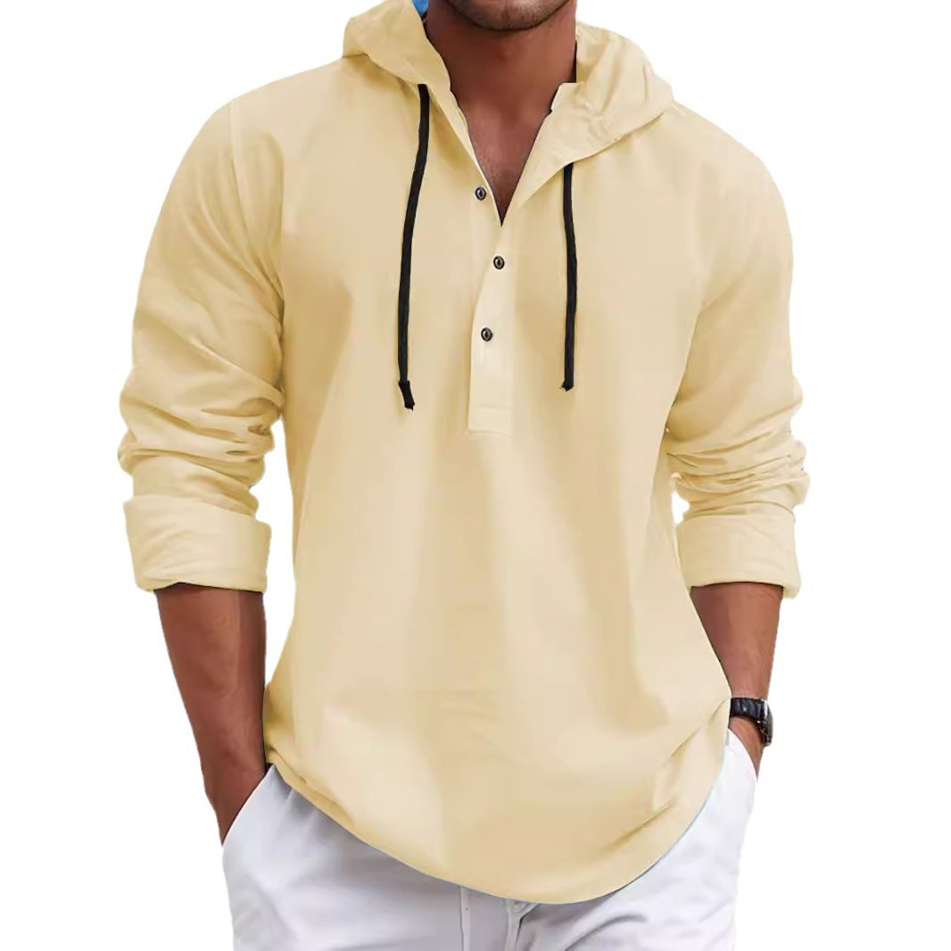Sweatshirt com capuz masculino algodão perolado manga comprida plus size_voghion.com
