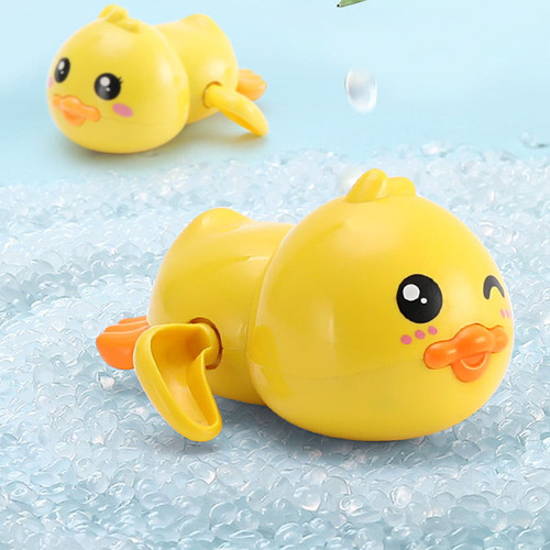 Baby Bath Toys Water Play Yellow Duck Pull Cord Bath Toys for Boys and Girls Infants