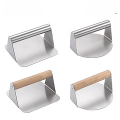 Hamburger Patty Press, Pancake Press, Stainless Steel Press Plate, Griddle Hand Pancake Tool, Square and Round Meat Patty, Steak Press, Dough Wrapper