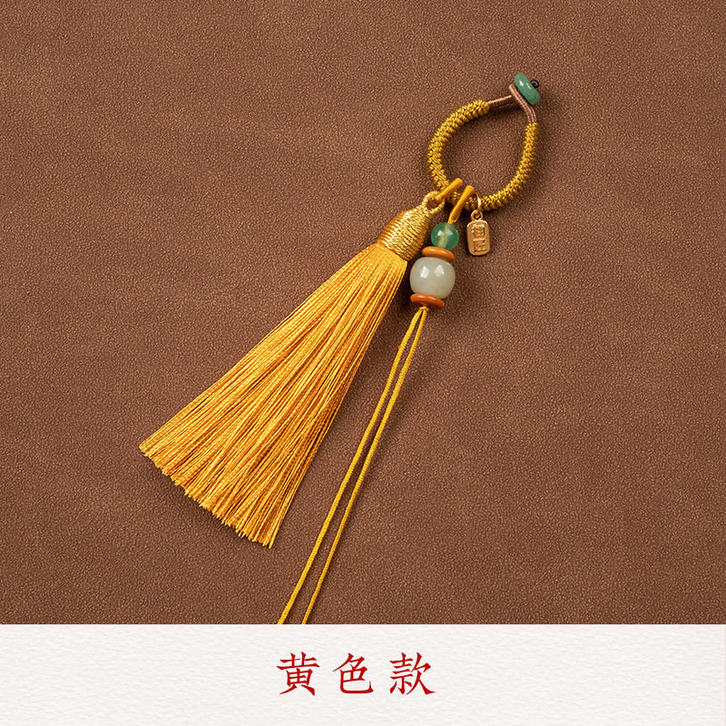 栩匠藏式流苏穗子diy手工平安扣编织绳吊坠挂绳钥匙扣半成品挂件|undefined