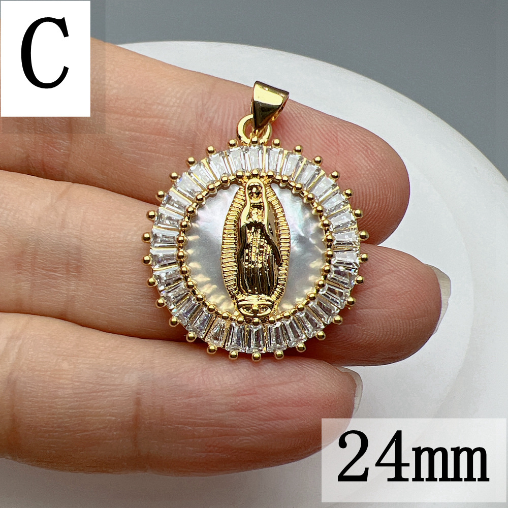 Copper Material 1 Piece Copper Shell Zircon Human Pendant