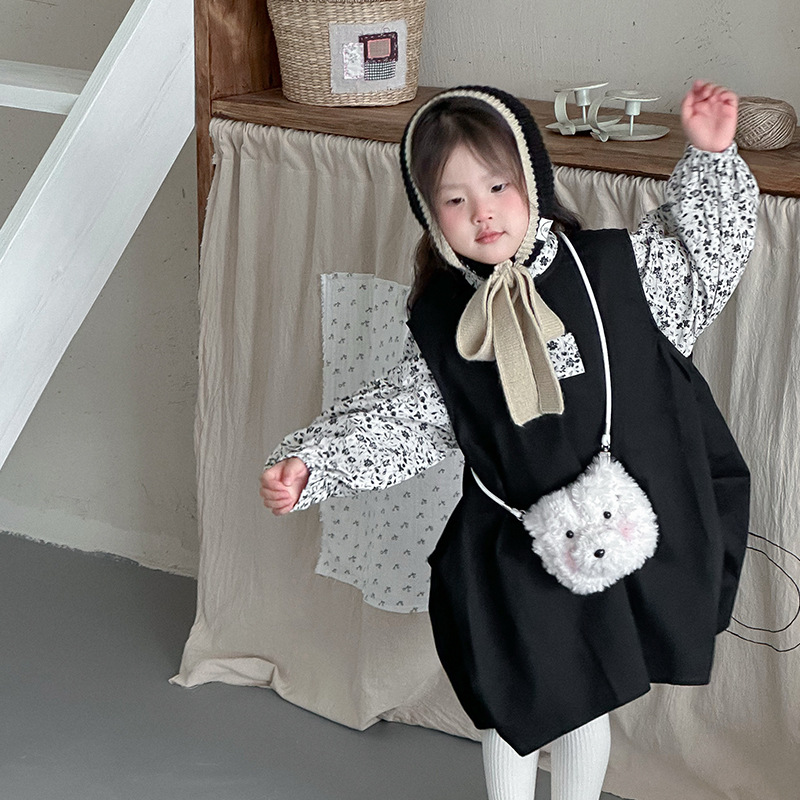 Hermoso y lindo oso de peluche, bolso de hombro para niños y niñas, mini bolso de bebé compacto, nuevo tipo de bolso de otoño y invierno para niños