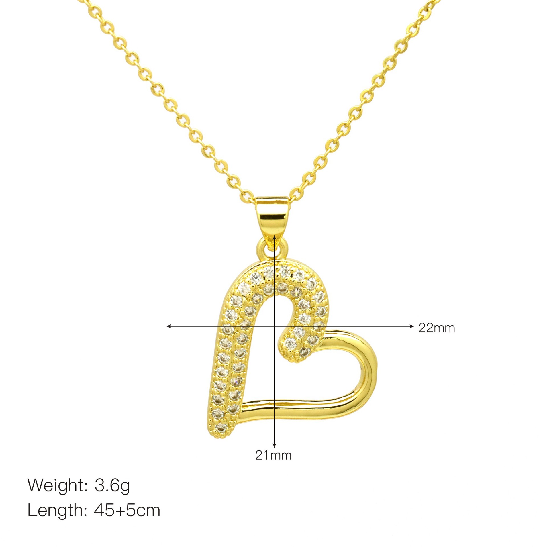 12g Weight Copper Pendant Material Pendant Necklace Classification Copper Chain Material 1 Piece Quantity Daily Occasion Copper Material Heart Shape Pattern Women's Gender Simple Style Style Copper Heart Shape Pendant Necklace 11
