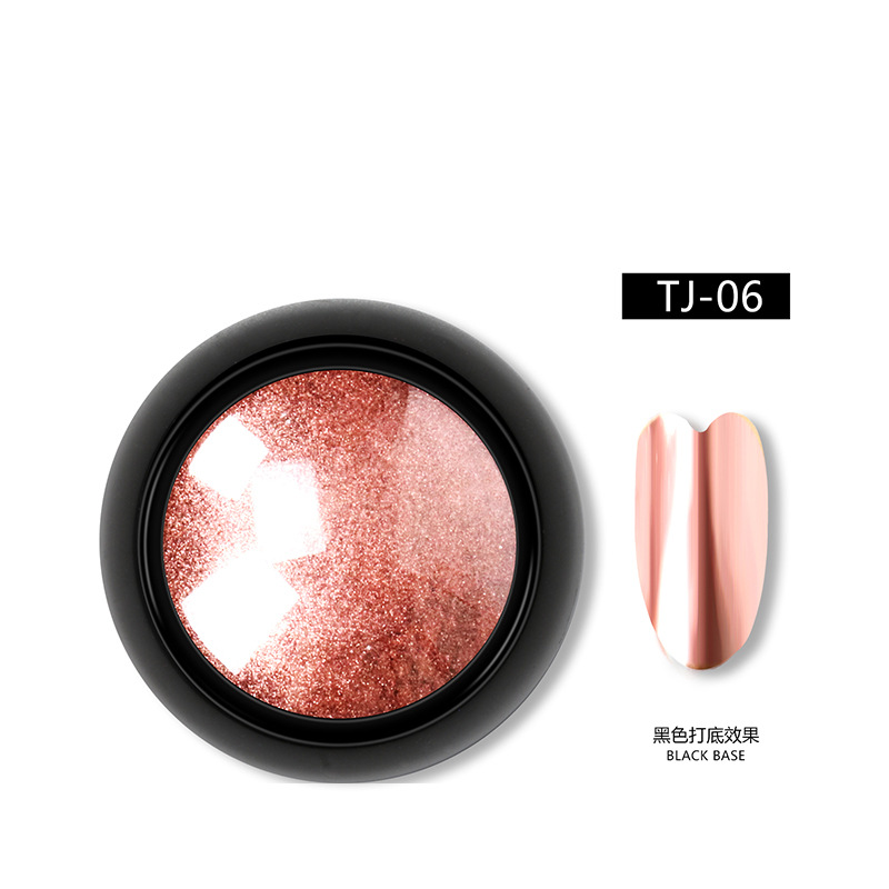 TikTok popular Hada de la harina espejo de color sólido galvanoplastia espejo mágico polvo brillo de uñas en polvo