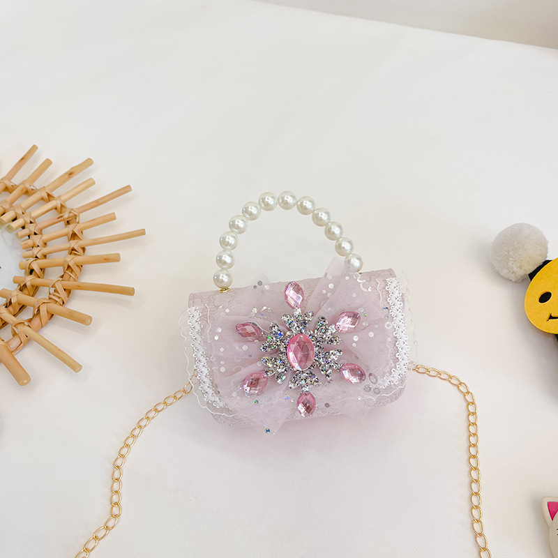 Nuevo arco niñas bolsa mensajero bolsa niños princesa Chanel estilo hombro bolsa bebé fuera moneda monedero bolsa