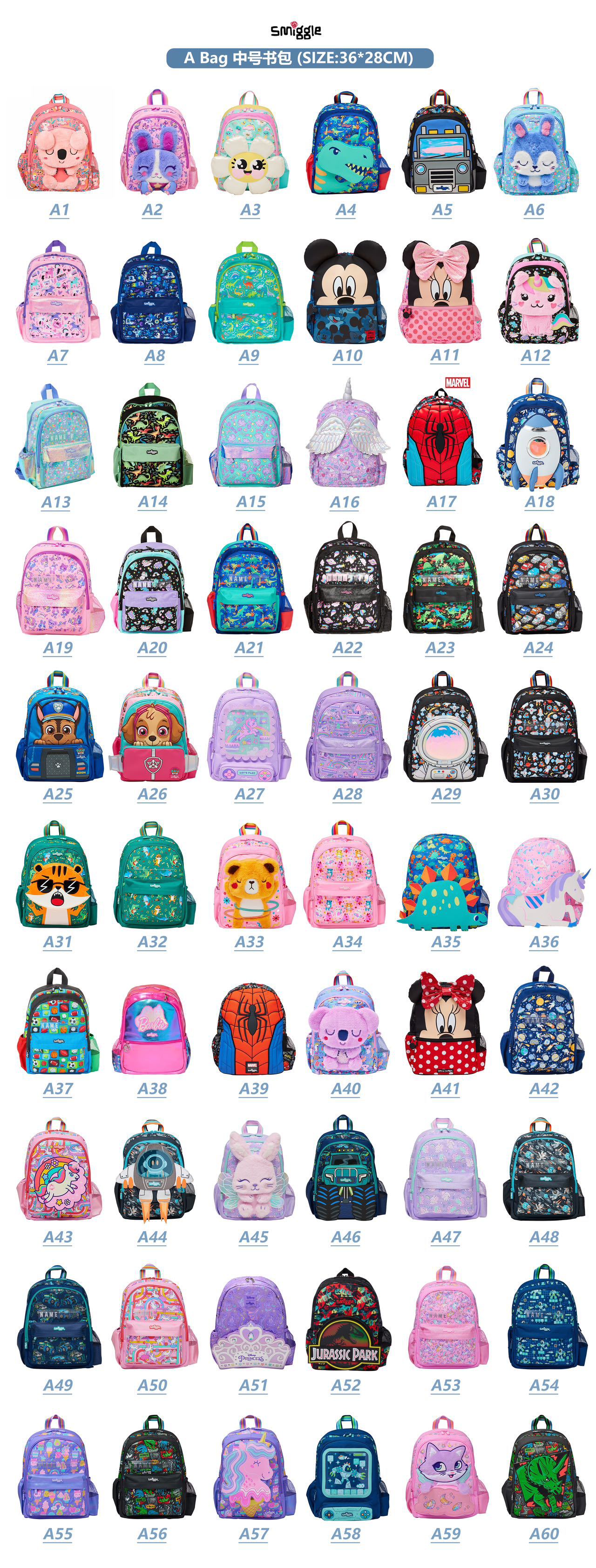 Mochila escolar australiana smiggle escuela primaria mediana hombro reducción de carga mochila ultraligera niños de jardín de infantes linda mochila escolar