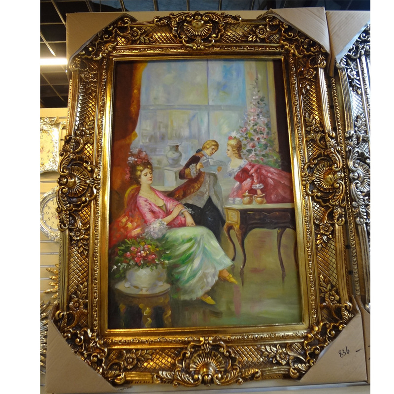 24x36 inch photo frame oil painting frame wedding wall-mounted wedding photo frame French classical decorative frame distressed