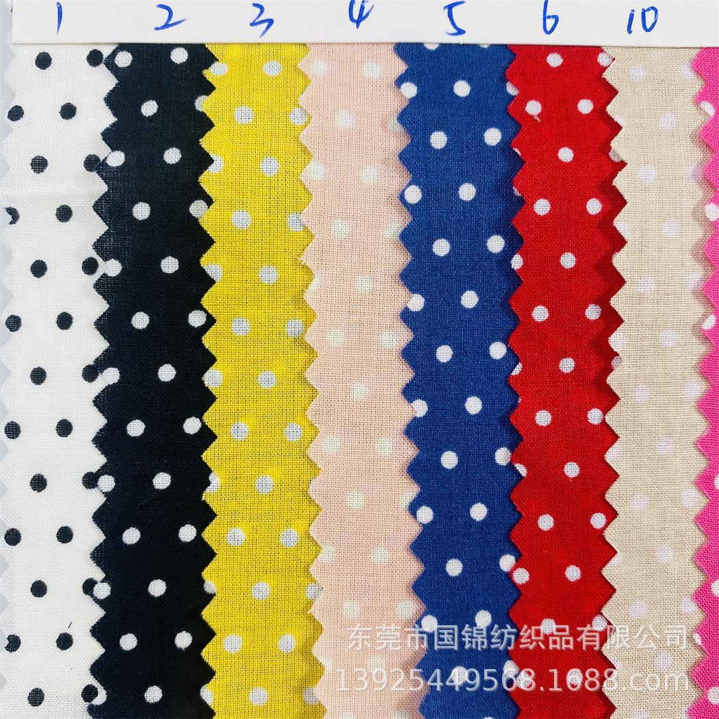 夏季薄款2毫米波点布 60支精梳棉印波点 童装女装服装面料