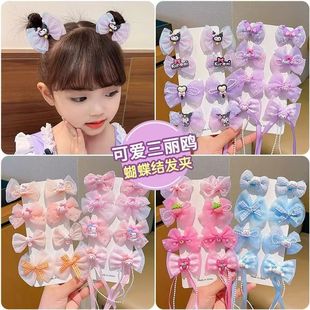 Kuromi Kidsren's Bow Hair Accessories Hairpin Girls Clip Little Girl Hairpin Sanrio Headdress Princess Style
